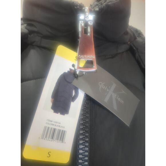 Calvin Klein Long Woman Jacket Size S Hat Remover - Picture 3 of 9